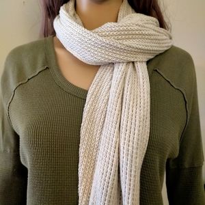 Aritzia TNA Beige Rectangular Cotton Scarf Wrap Shawl